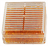 Micro-Tec DB5 reusable desiccant box with orange indicating silica gel, 55x55x27mm
